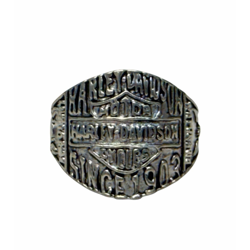 Harley Davidson Motor Cycles Ring Men's Silver Tone Zinc Alloy Ring Size 10.5